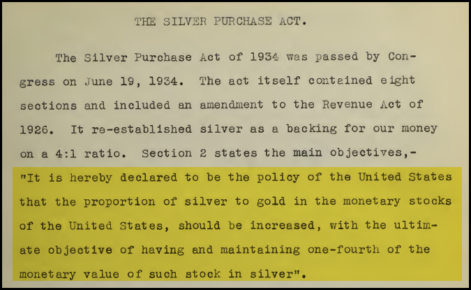 The Silver Purchase Act.